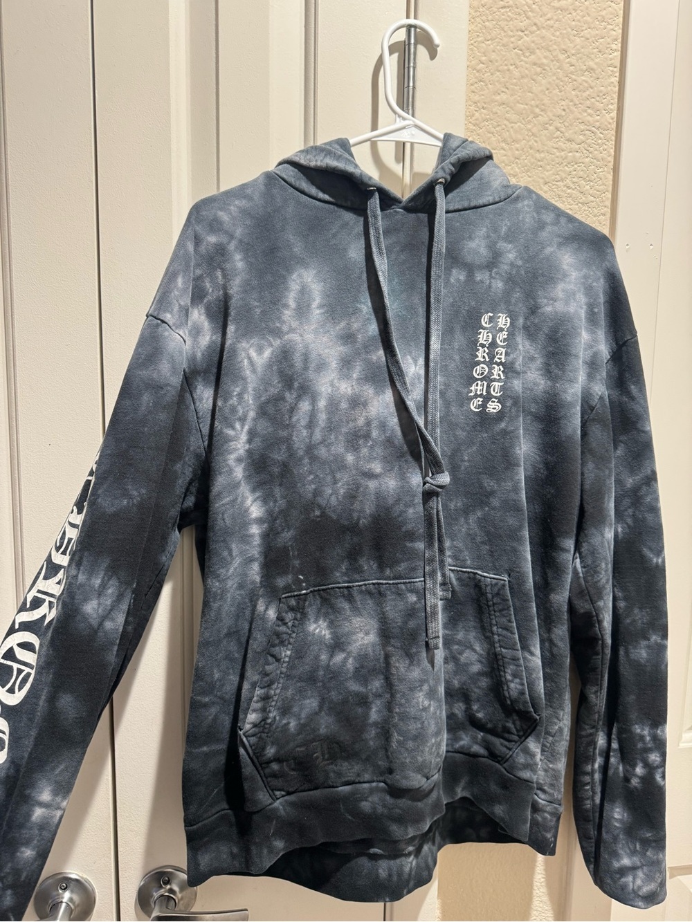 Chrome Hearts Black & Gray Tie-Dye Crewneck Hoodie